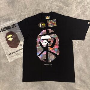 A Bathing Ape Black Graphic Short Sleeve Tee
